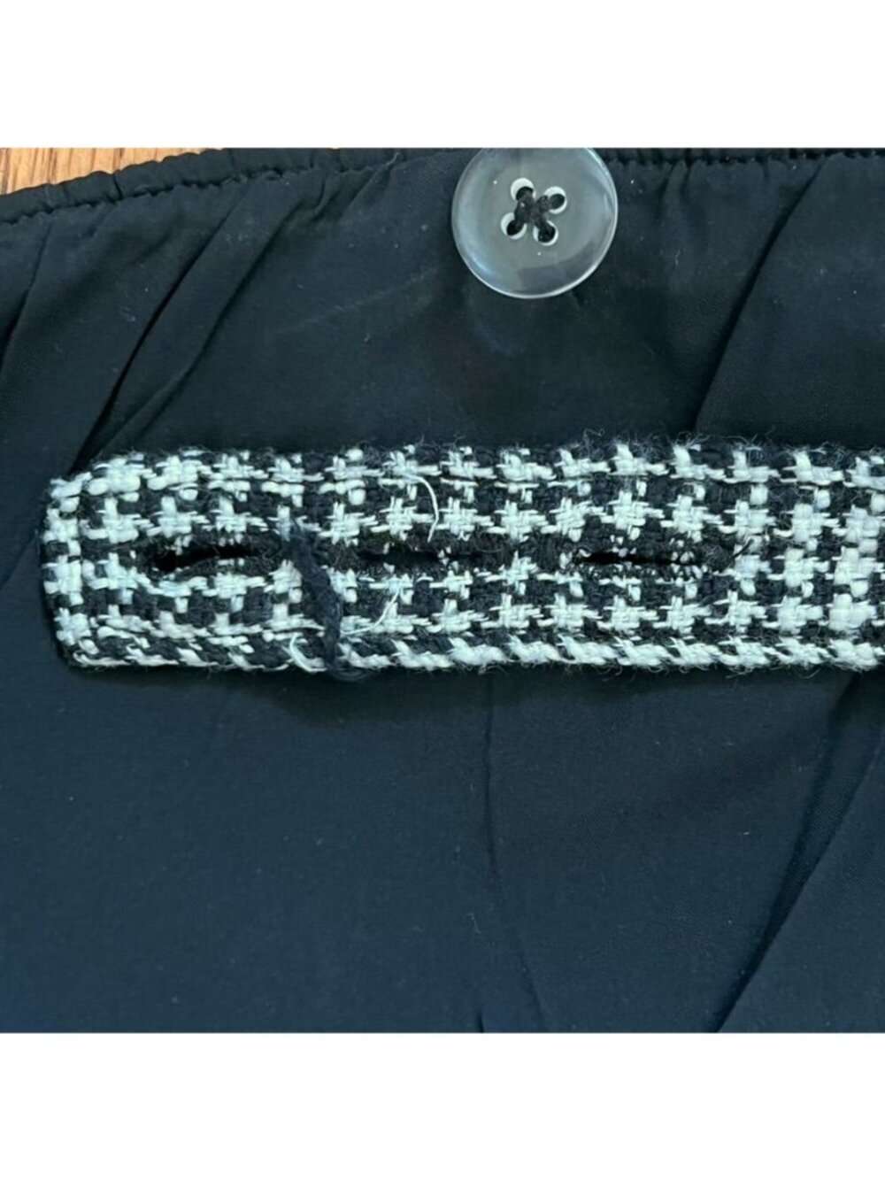 Abercrombie & Fitch Womens L Top Houndstooth Corset Inspired Crop Black White - Picture 5 of 11